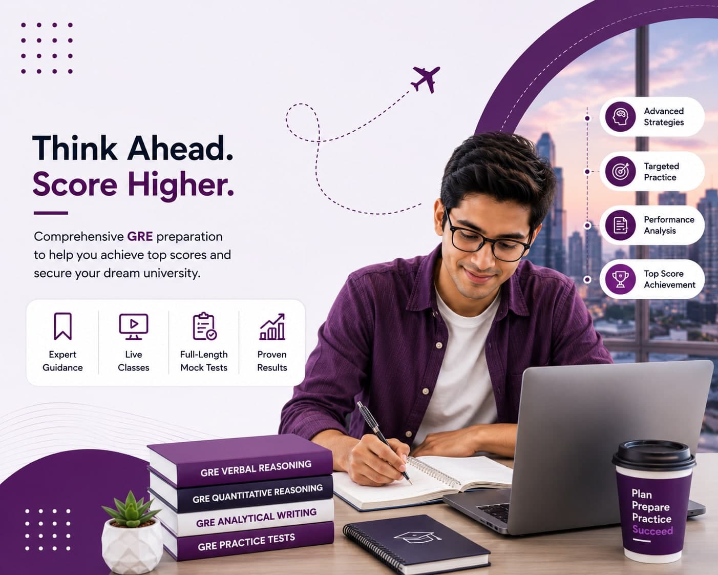 A student preparing for the GRE exam