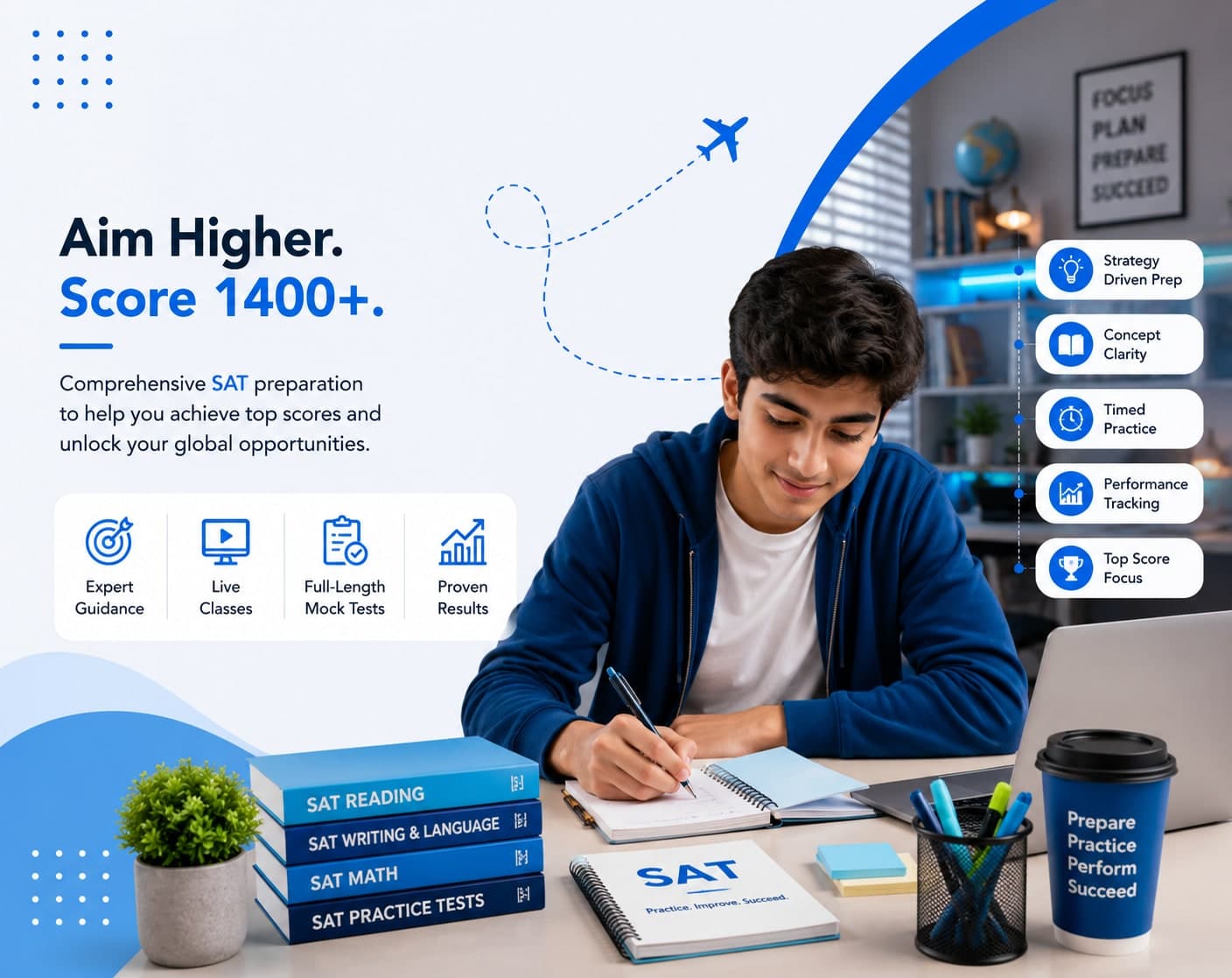 A student preparing for the SAT exam