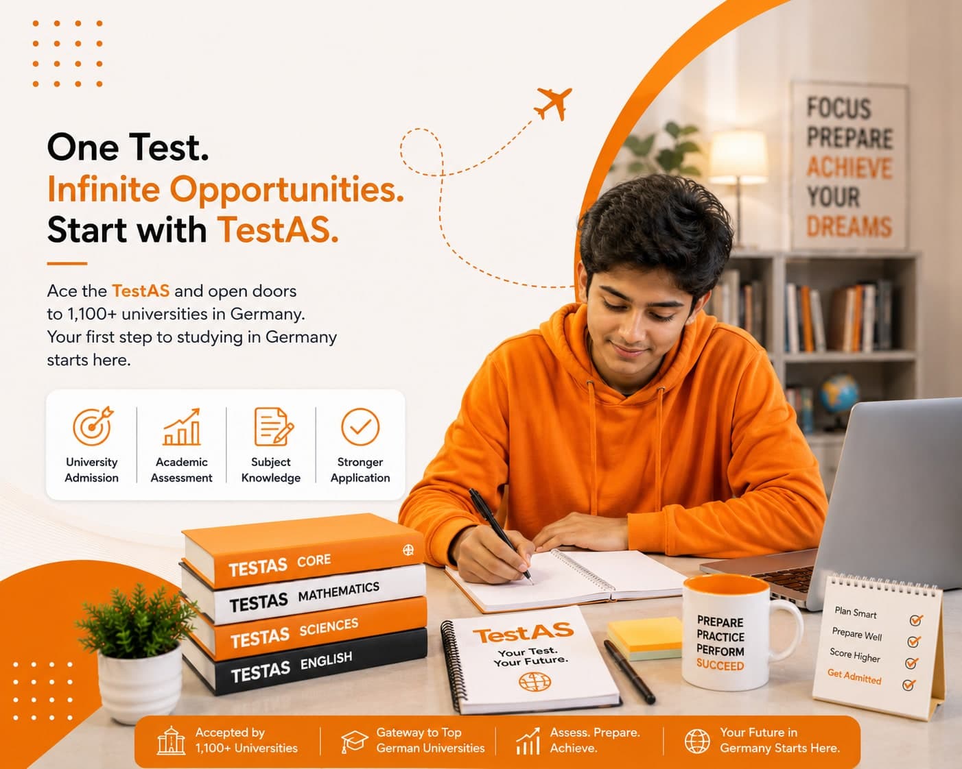 A student preparing for the TestAS exam